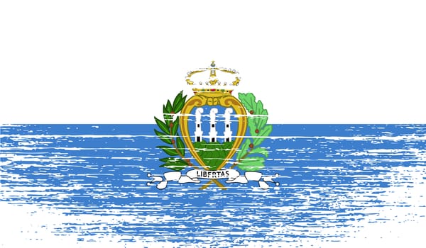 Flag of San Marino with old texture.  illustration
