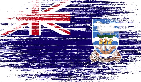 Flag of Falkland Islands with old texture.  illustration