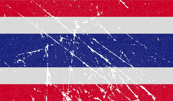 Flag of Thailand with old texture.  illustration