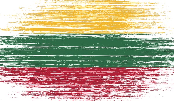 Flag of Lithuania with old texture.  illustration