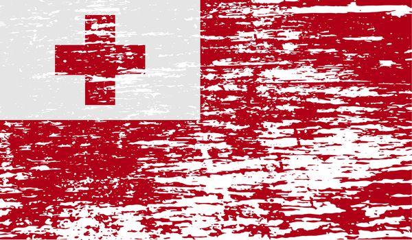 Flag of Tonga with old texture.  illustration