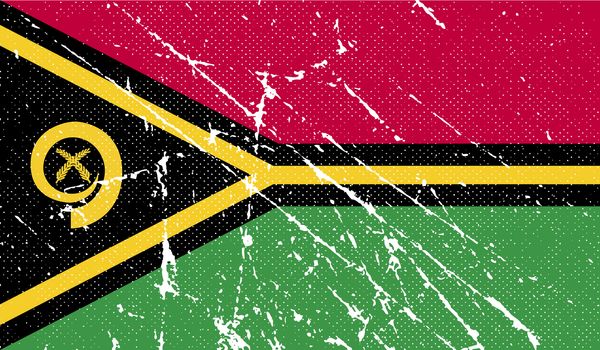 Flag of Vanuatu with old texture.  illustration