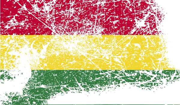 Flag of Bolivia with old texture.  illustration