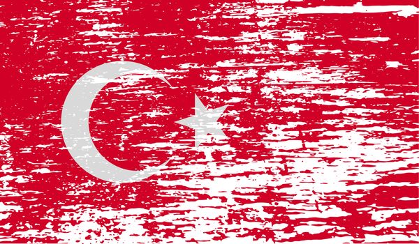 Flag of Turkey with old texture.  illustration