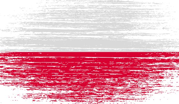 Flag of Poland with old texture.  illustration