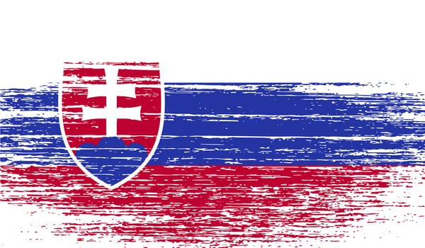 Flag of Slovakia with old texture.  illustration