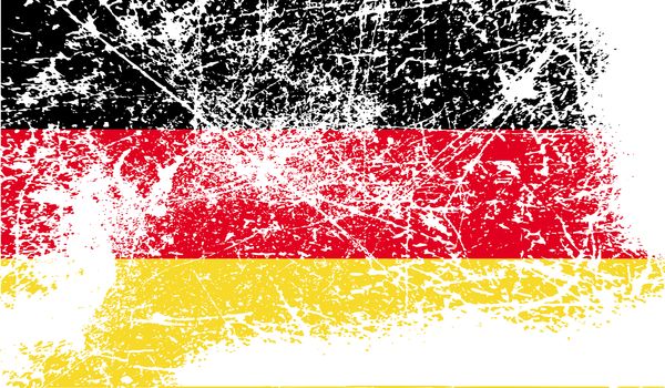 Flag of Germany with old texture.  illustration