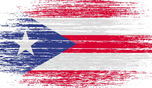 Flag of Puerto Rico with old texture.  illustration