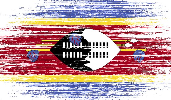 Flag of Swaziland with old texture.  illustration