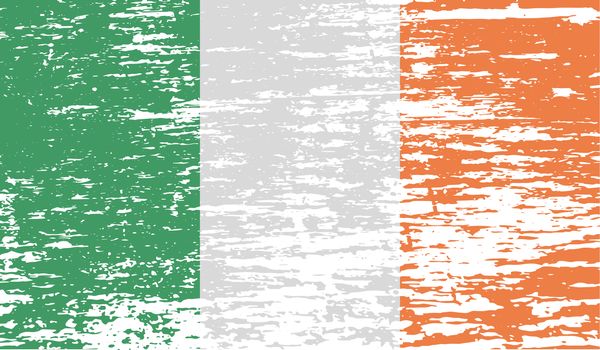 Flag of Ireland with old texture.  illustration