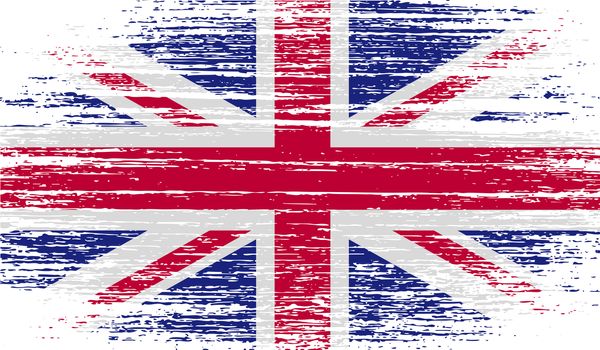 Flag of United Kingdom with old texture.  illustration