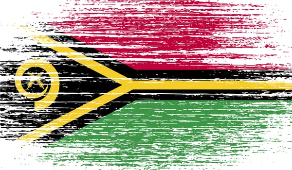 Flag of Vanuatu with old texture.  illustration