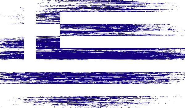 Flag of Greece with old texture.  illustration