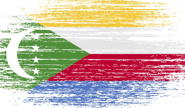 Flag of Comoros with old texture.  illustration