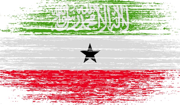 Flag of Somaliland with old texture.  illustration