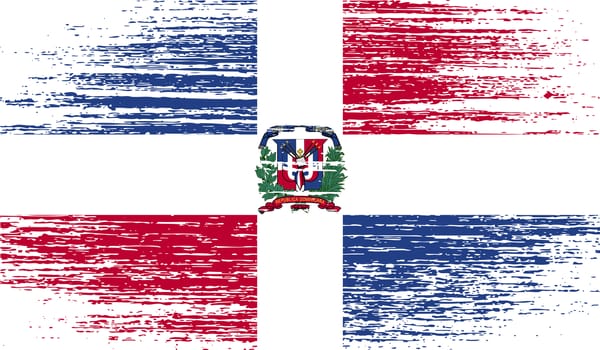 Flag of Dominican Republic with old texture.  illustration