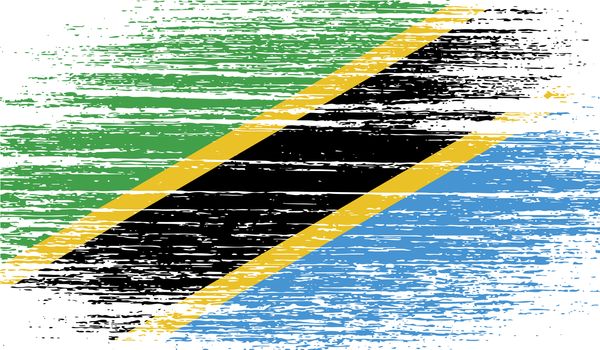 Flag of Tanzania with old texture.  illustration