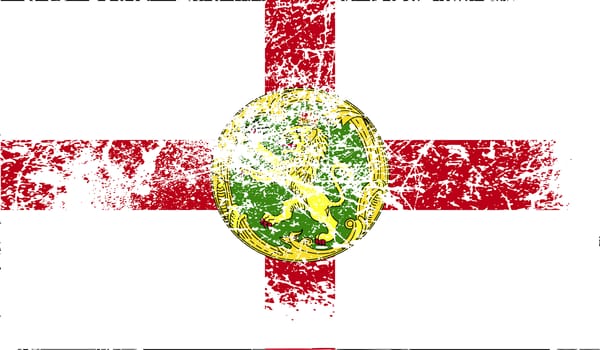 Flag of Alderney with old texture.  illustration