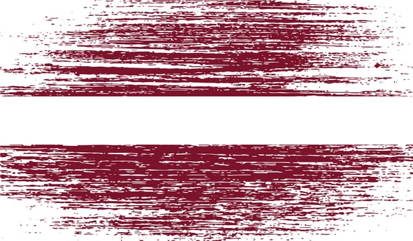 Flag of Latvia with old texture.  illustration