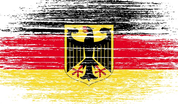 Flag of Arms of Germany with old texture.  illustration