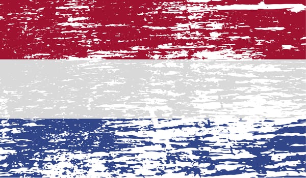 Flag of Netherlands with old texture.  illustration