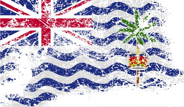 Flag of British Indian Ocean Territory with old texture.  illustration