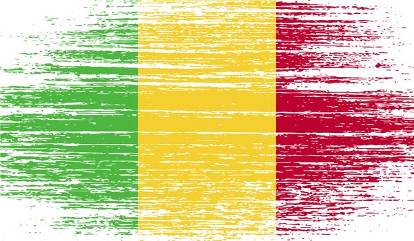 Flag of Mali with old texture.  illustration