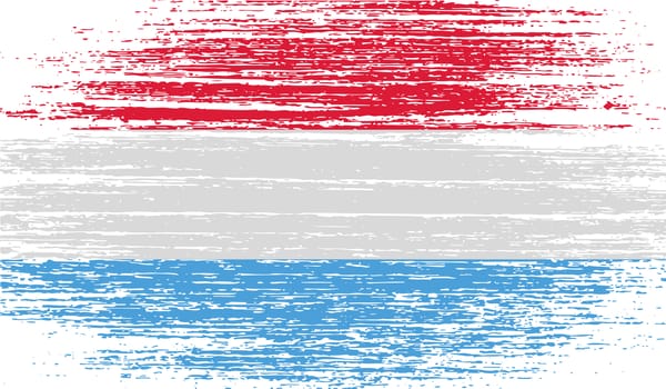 Flag of Luxembourg with old texture.  illustration