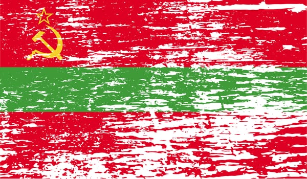 Flag of Transnistria with old texture.  illustration