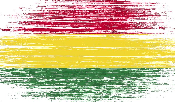 Flag of Bolivia with old texture.  illustration