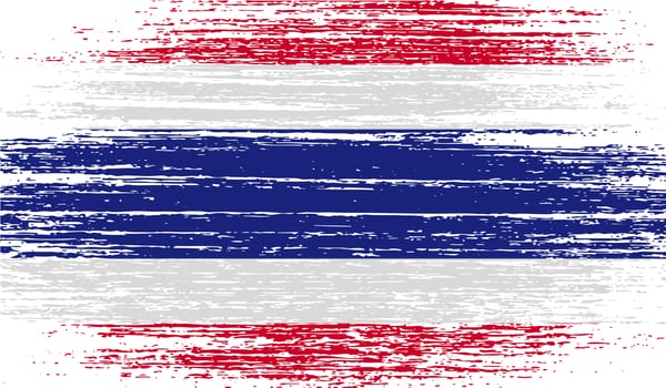 Flag of Thailand with old texture.  illustration