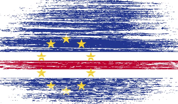 Flag of Cape Verde with old texture.  illustration