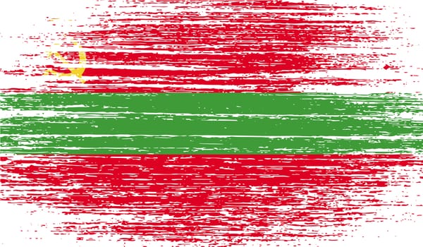 Flag of Transnistria with old texture.  illustration