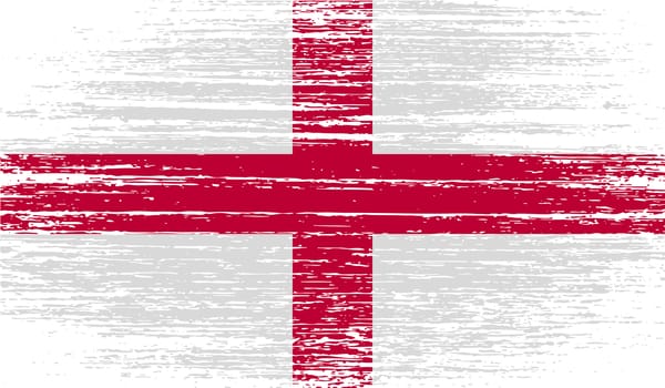 Flag of England with old texture.  illustration