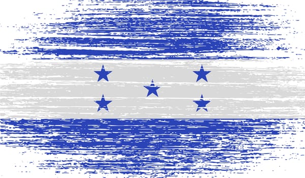 Flag of Honduras with old texture.  illustration