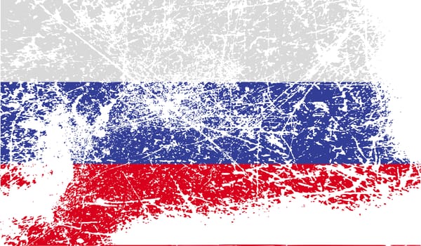 Flag of Russia with old texture.  illustration