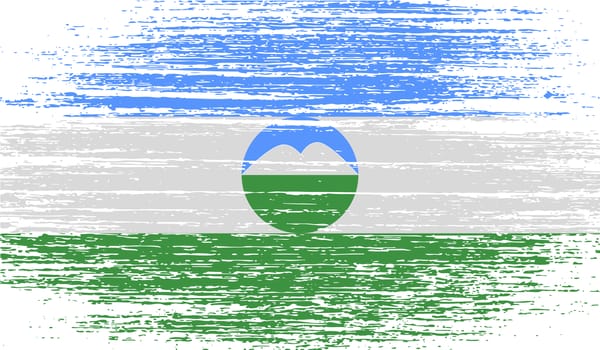 Flag of Kabardino-Balkaria with old texture.  illustration