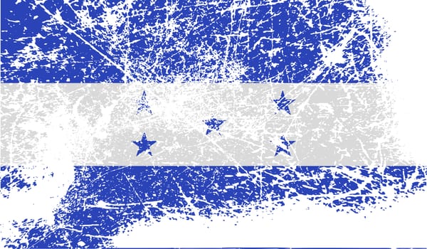 Flag of Honduras with old texture.  illustration