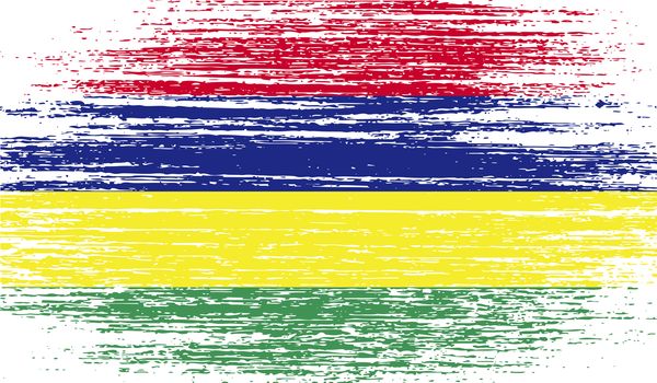 Flag of Mauritius with old texture.  illustration