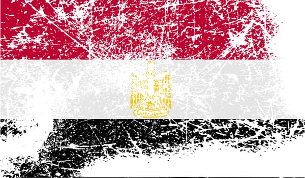 Flag of Egypt with old texture.  illustration