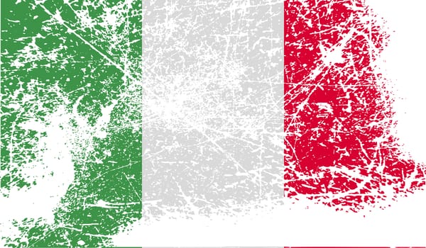 Flag of Italy with old texture.  illustration