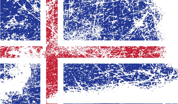 Flag of Iceland with old texture.  illustration