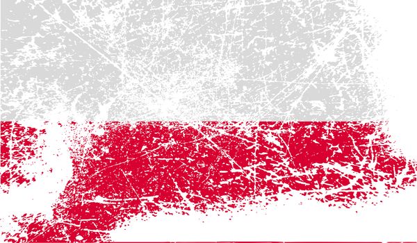 Flag of Poland with old texture.  illustration