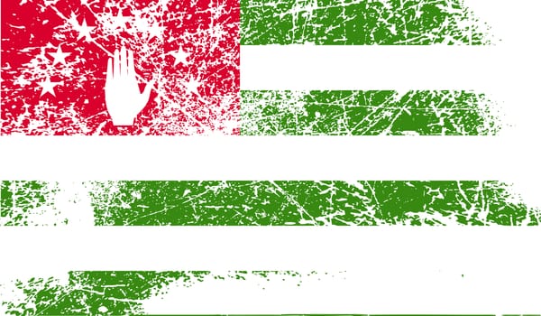 Flag of Abkhazia with old texture.  illustration