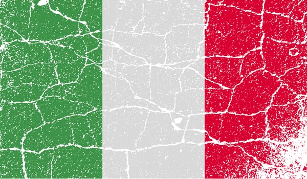 Flag of Italy with old texture.  illustration