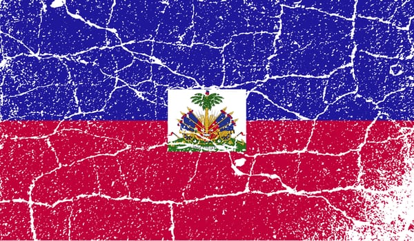 Flag of Haiti with old texture.  illustration