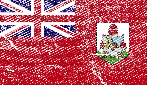 Flag of Bermuda with old texture.  illustration