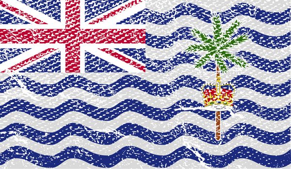 Flag of British Indian Ocean Territory with old texture.  illustration