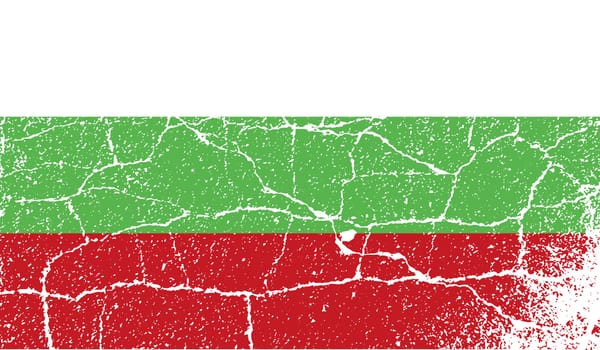 Flag of Bulgaria with old texture.  illustration