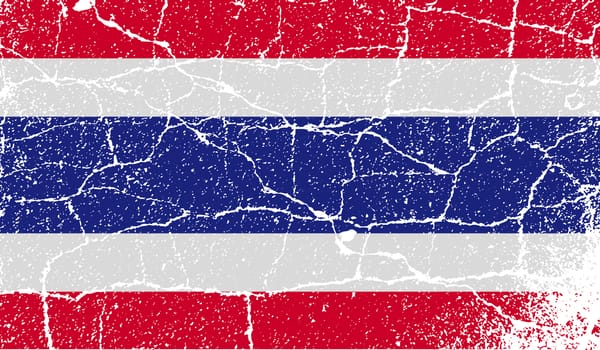 Flag of Thailand with old texture.  illustration